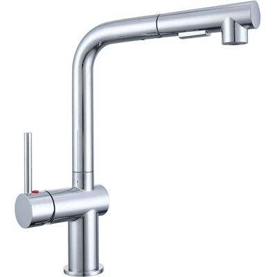 AICA Wasserhahn Küche L-Hochbogen Ausziehbar 360° Drehbar 2 Strahlmodi Messingkern Chrom AICA Wasserhahn Küche L-Hochbogen Ausziehbar 360° Drehbar 2 Strahlmodi Messingkern Chrom