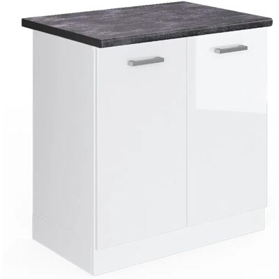 Vicco Unterschrank für Spüle R-Line - Küchenunterschrank, Weiß hochglänzend, 80cm, Antrazith Vicco Unterschrank für Spüle R-Line - Küchenunterschrank, Weiß hochglänzend, 80cm, Antrazith