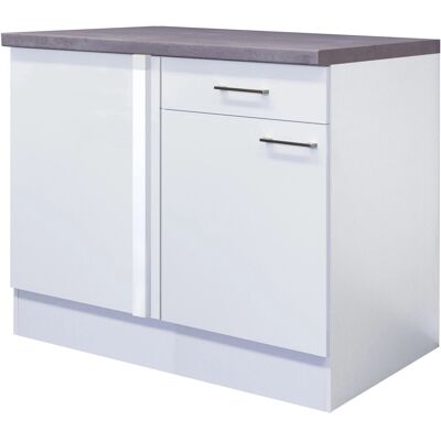 Flex-Well Kopenhagen Eckunterschrank - 110x86x60cm, Weiß Matt Flex-Well Kopenhagen Eckunterschrank - 110x86x60cm, Weiß Matt