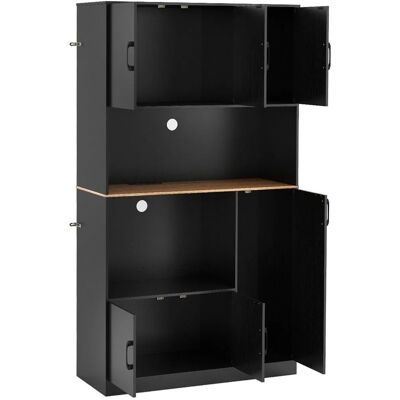 Costway Vorratsschrank mit Steckdose Schwarz 100 x 40 x 180 cm Costway Vorratsschrank mit Steckdose Schwarz 100 x 40 x 180 cm