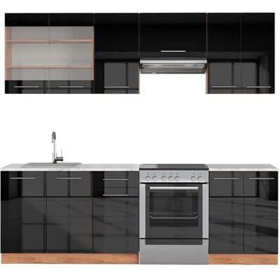 Vicco Fame-Line Küchenschrank - Antrazit Glanz / Golden Eiche - 240cm Vicco Fame-Line Küchenschrank - Antrazit Glanz / Golden Eiche - 240cm