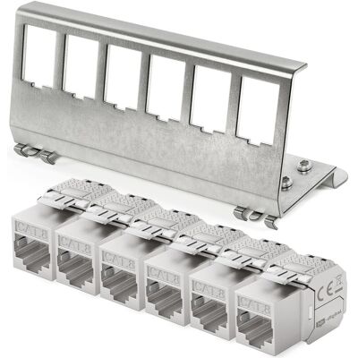 hb-digital Hutschienenadapter 6 Port mit CAT 8.1 Keystone Modul RJ47 hb-digital Hutschienenadapter 6 Port mit CAT 8.1 Keystone Modul RJ47