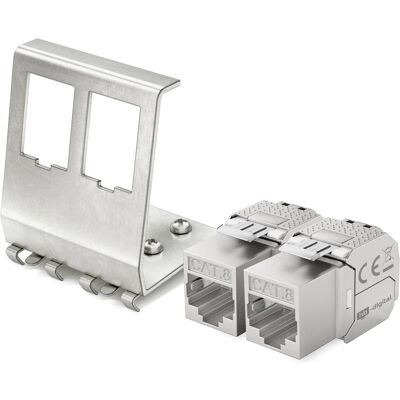 hb-digital Hutschienenadapter 3 Port mit CAT 8.1 Keystone Modul RJ45 hb-digital Hutschienenadapter 3 Port mit CAT 8.1 Keystone Modul RJ45