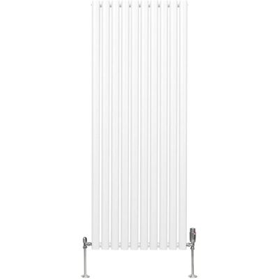 MonsterShop Weißer Ovaler Säulenradiator & Thermostatventile MonsterShop Weißer Ovaler Säulenradiator & Thermostatventile
