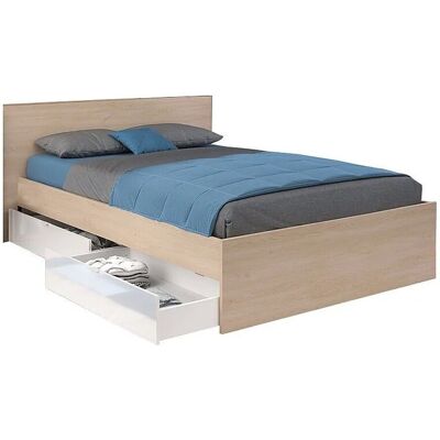Vente-unique Bettrahmen Velona Naturfarben Hell Weiß 164.4 cm Vente-unique Bettrahmen Velona Naturfarben Hell Weiß 164.4 cm