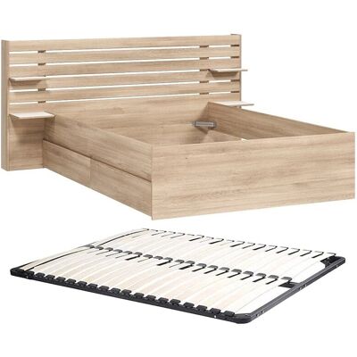 Vente-unique Bettrahmen Tenalia Naturfarben Hell 222.8 cm Vente-unique Bettrahmen Tenalia Naturfarben Hell 222.8 cm