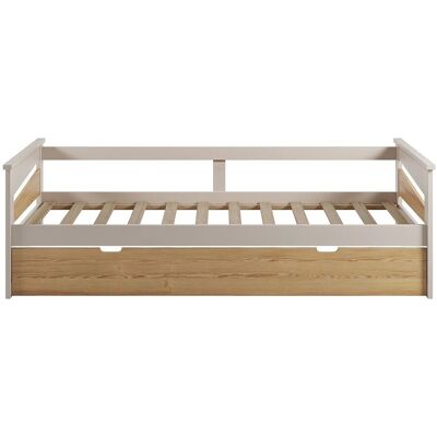 Vente-unique Bettrahmen Luravo Beige Naturfarben Hell 198.5 cm Vente-unique Bettrahmen Luravo Beige Naturfarben Hell 198.5 cm
