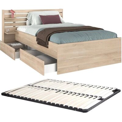Vente-unique Bettrahmen Tenalia Naturfarben Hell 151.5 cm Vente-unique Bettrahmen Tenalia Naturfarben Hell 151.5 cm