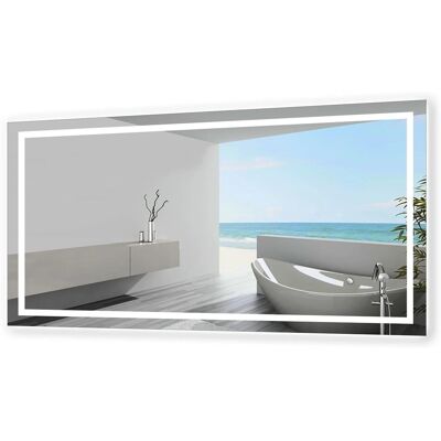 Aica Sanitär Badspiegel Wandspiegel 120x70 cm Spiegel mit LED Beleuchtung Kaltweiß Beschlagfrei Aica Sanitär Badspiegel Wandspiegel 120x70 cm Spiegel mit LED Beleuchtung Kaltweiß Beschlagfrei
