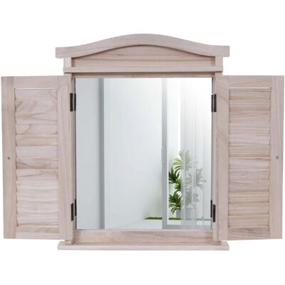 MCW Wandspiegel mit Fensterläden Naturbraun MCW Wandspiegel mit Fensterläden Naturbraun
