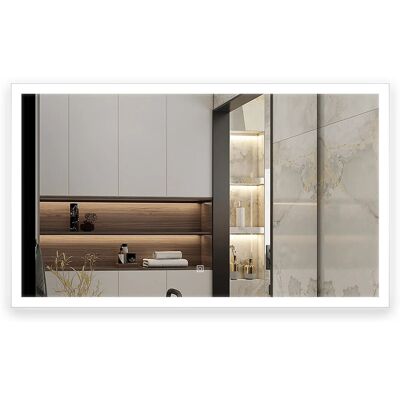 Aica Sanitär Badspiegel 90x70 cm Beschlagfrei Drei Lichtfarbe Dimmbar Memory Touch Wandschalter Neutral-Warm-Kaltweiß Spiegel mit LED Beleuchtung Aica Sanitär Badspiegel 90x70 cm Beschlagfrei Drei Lichtfarbe Dimmbar Memory Touch Wandschalter Neutral-Warm-Kaltweiß Spiegel mit LED Beleuchtung