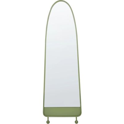 Beliani Wandspiegel Grün Eisen Glas 45 x 146 cm Oval Hängedekor Modern Minimalistisch - Wandspiegel Beliani Wandspiegel Grün Eisen Glas 45 x 146 cm Oval Hängedekor Modern Minimalistisch - Wandspiegel