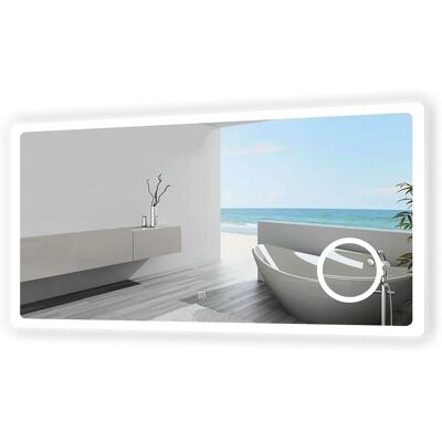 Aica Sanitär Badspiegel mit Schminkspiegel 120x60 cm Spiegel mit LED Beleuchtung Neutral-Warm-Kaltweiß Dimmbar Memory Touch Wandschalter Beschlagfrei Aica Sanitär Badspiegel mit Schminkspiegel 120x60 cm Spiegel mit LED Beleuchtung Neutral-Warm-Kaltweiß Dimmbar Memory Touch Wandschalter Beschlagfrei