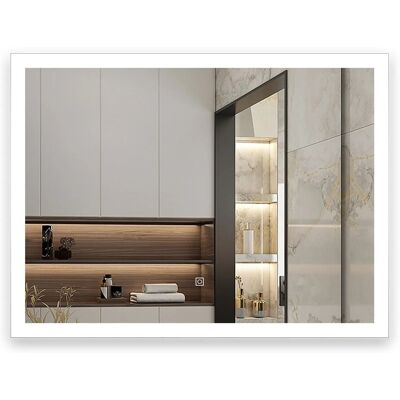 Aica Sanitär Badspiegel 80x60 cm Spiegel mit LED Beleuchtung Kaltweiß Beschlagfrei Wandspiegel Touch Wandschalter Badezimmerspiegel Aica Sanitär Badspiegel 80x60 cm Spiegel mit LED Beleuchtung Kaltweiß Beschlagfrei Wandspiegel Touch Wandschalter Badezimmerspiegel