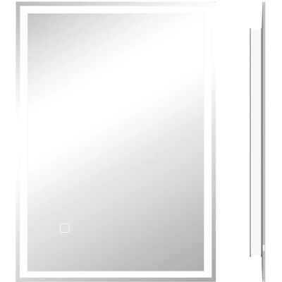 HOMCOM Badezimmerspiegel Glas 70L x 50B x 4H cm Silber HOMCOM Badezimmerspiegel Glas 70L x 50B x 4H cm Silber