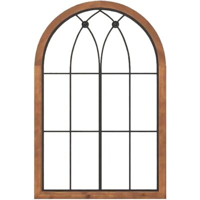 Costway Wandspiegel mit Fensteroptik 60x90cm Braun Costway Wandspiegel mit Fensteroptik 60x90cm Braun