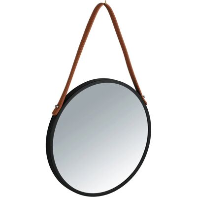 Wenko Wandspiegel Borrone Ø 30 cm Schwarz-Braun Wenko Wandspiegel Borrone Ø 30 cm Schwarz-Braun