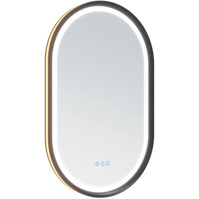 Aquabatos LED Badspiegel mit Spiegelheizung 50 x 80 cm Oval Spiegel mit Beleuchtung Dimmbar Touchschalter Aluminirahmen Badezimmerspiegel Lichtspiegel Aquabatos LED Badspiegel mit Spiegelheizung 50 x 80 cm Oval Spiegel mit Beleuchtung Dimmbar Touchschalter Aluminirahmen Badezimmerspiegel Lichtspiegel