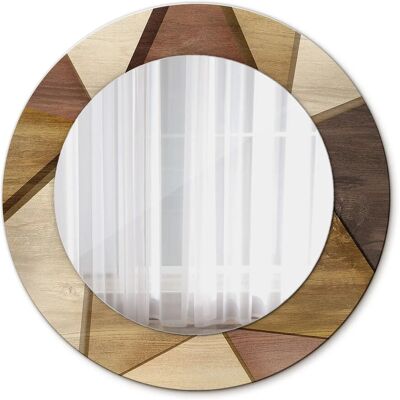 Tulup Spiegel mit Aufdruck Geometrisches 3D Holz 50x50 cm Runder Spiegel mit Dekorativem Aufdruck Spiegel mit Zierrahmen Spiegel mit Ornamenten Tulup Spiegel mit Aufdruck Geometrisches 3D Holz 50x50 cm Runder Spiegel mit Dekorativem Aufdruck Spiegel mit Zierrahmen Spiegel mit Ornamenten