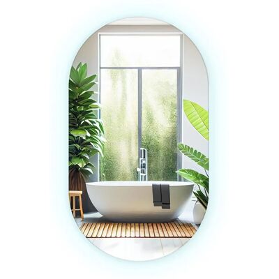 Tulup LED Spiegel Design LED Ovaler Spiegel 46 cm x 80 cm LED Ovaler Spiegel Flur Ovaler Wandspiegel Mit Beleuchtung Kaltweiß 6500K Tulup LED Spiegel Design LED Ovaler Spiegel 46 cm x 80 cm LED Ovaler Spiegel Flur Ovaler Wandspiegel Mit Beleuchtung Kaltweiß 6500K