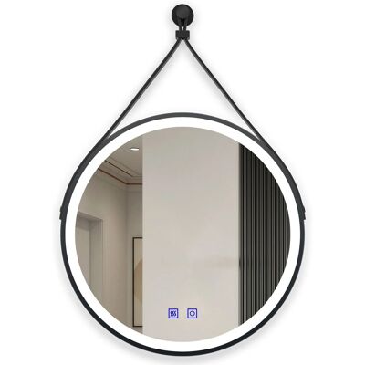 Aica Sanitär Runder Badspiegel Schwarz 80 cm Spiegel mit LED Beleuchtung Neutral-Warm-Kaltweiß Dimmbar Memory Touch Wandschalter Beschlagfrei Aica Sanitär Runder Badspiegel Schwarz 80 cm Spiegel mit LED Beleuchtung Neutral-Warm-Kaltweiß Dimmbar Memory Touch Wandschalter Beschlagfrei