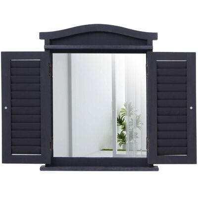MCW Wandspiegel mit Fensterläden Dunkelgrau MCW Wandspiegel mit Fensterläden Dunkelgrau