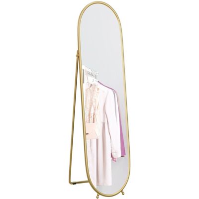 HOMCOM Ganzkörperspiegel Metall Glas Gold 40L x 4B x 160H cm HOMCOM Ganzkörperspiegel Metall Glas Gold 40L x 4B x 160H cm