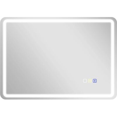 HOMCOM Badezimmerspiegel Gehärtetes Glas 70L x 50B x 3,5H cm Silber HOMCOM Badezimmerspiegel Gehärtetes Glas 70L x 50B x 3,5H cm Silber