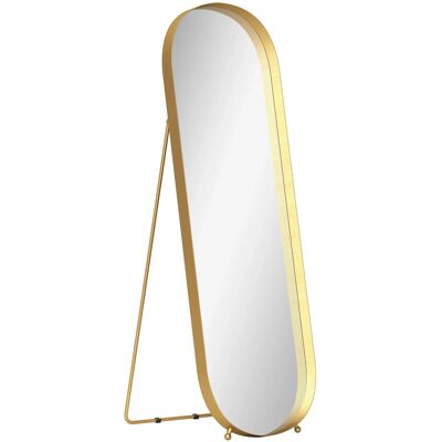 HOMCOM Ganzkörperspiegel Metall Glas 50L x 6B x 160H cm Gold HOMCOM Ganzkörperspiegel Metall Glas 50L x 6B x 160H cm Gold