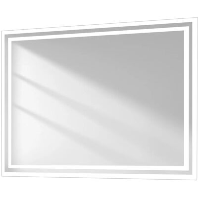 Emke LED Badezimmerspiegel mit Beleuchtung 80 x 60 cm Badspiegel mit Kippschalter Anti-Beschlag KaltweißWarmweiß Emke LED Badezimmerspiegel mit Beleuchtung 80 x 60 cm Badspiegel mit Kippschalter Anti-Beschlag KaltweißWarmweiß