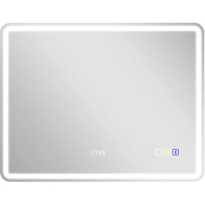 HOMCOM Badezimmerspiegel Gehärtetes Glas 90L x 70B x 3,5H cm Silber HOMCOM Badezimmerspiegel Gehärtetes Glas 90L x 70B x 3,5H cm Silber