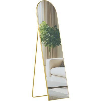 DELUKE Standspiegel MALAGA Glas Gold Glanz 40x3x140cm Ganzkörperspiegel Freistehender Spiegel Groß Schlafzimmer DELUKE Standspiegel MALAGA Glas Gold Glanz 40x3x140cm Ganzkörperspiegel Freistehender Spiegel Groß Schlafzimmer