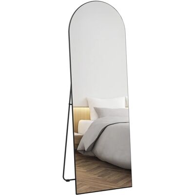 HOMCOM Ganzkörperspiegel MDF Glas Schwarz 50L x 3,6B x 150H cm HOMCOM Ganzkörperspiegel MDF Glas Schwarz 50L x 3,6B x 150H cm