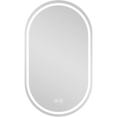PXloue LED Badezimmerspiegel 60x90 cm Rahmenlos Oval mit Front und Backlight Touch Dimmbar PXloue LED Badezimmerspiegel 60x90 cm Rahmenlos Oval mit Front und Backlight Touch Dimmbar
