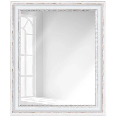 WANDStyle Wandspiegel H550 aus Massivholz in Weiß 80 x 110 cm im Stil Antik WANDStyle Wandspiegel H550 aus Massivholz in Weiß 80 x 110 cm im Stil Antik
