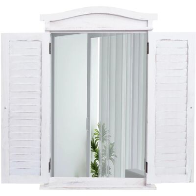 MCW Wandspiegel mit Fensterläden Shabby Weiß MCW Wandspiegel mit Fensterläden Shabby Weiß