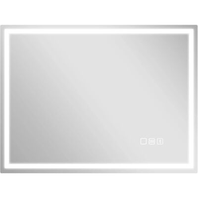 HOMCOM Badezimmerspiegel Gehärtetes Glas 80L x 60B x 3,5H cm Silber HOMCOM Badezimmerspiegel Gehärtetes Glas 80L x 60B x 3,5H cm Silber