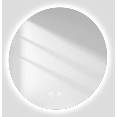Emke Rund Spiegel 60cm Rahmenloser LED Badezimmerspiegel mit Touchschalter 3 Dimmbare Lichtfarben Emke Rund Spiegel 60cm Rahmenloser LED Badezimmerspiegel mit Touchschalter 3 Dimmbare Lichtfarben