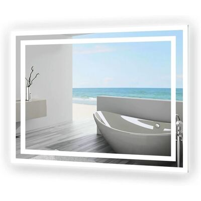 Aica Sanitär Badspiegel Wandspiegel 60x50 cm Spiegel mit LED Beleuchtung Kaltweiß Beschlagfrei Aica Sanitär Badspiegel Wandspiegel 60x50 cm Spiegel mit LED Beleuchtung Kaltweiß Beschlagfrei