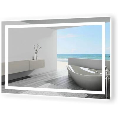 Aica Sanitär Badspiegel Wandspiegel 70x50 cm Spiegel mit LED Beleuchtung Kaltweiß Beschlagfrei Aica Sanitär Badspiegel Wandspiegel 70x50 cm Spiegel mit LED Beleuchtung Kaltweiß Beschlagfrei
