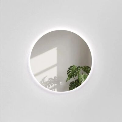 Emke LED Badezimmerspiegel Rund 50cm Rahmenloser Wandspiegel mit 3 Lichtfarben Dimmbar Touchschalter Emke LED Badezimmerspiegel Rund 50cm Rahmenloser Wandspiegel mit 3 Lichtfarben Dimmbar Touchschalter