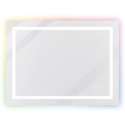Aica Sanitär Badspiegel mit RGB Hinterbeleuchtung 70x50 cm Spiegel mit Neutral-Warm-Kaltweiß Dimmbar Memory Touch Wandschalter Beschlagfrei Aica Sanitär Badspiegel mit RGB Hinterbeleuchtung 70x50 cm Spiegel mit Neutral-Warm-Kaltweiß Dimmbar Memory Touch Wandschalter Beschlagfrei