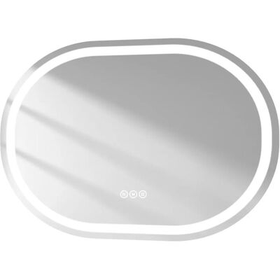 Emke Oval Spiegel 80 x 60 cm Badspiegel mit Beschlagfrei Badezimmerspiegel 3 Dimmbare Lichtfarben Emke Oval Spiegel 80 x 60 cm Badspiegel mit Beschlagfrei Badezimmerspiegel 3 Dimmbare Lichtfarben