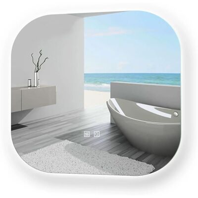 Aica Sanitär Badspiegel Quadrat 50 cm Spiegel mit LED Beleuchtung Touch Wandschalter Kaltweiß Dimmbar Memory Wandspiegel Badezimmerspiegel Aica Sanitär Badspiegel Quadrat 50 cm Spiegel mit LED Beleuchtung Touch Wandschalter Kaltweiß Dimmbar Memory Wandspiegel Badezimmerspiegel