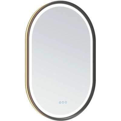 Aquabatos LED Badspiegel mit Spiegelheizung 60 x 90 cm Oval Spiegel mit Beleuchtung Dimmbar Touchschalter Aluminirahmen Badezimmerspiegel Lichtspiegel Aquabatos LED Badspiegel mit Spiegelheizung 60 x 90 cm Oval Spiegel mit Beleuchtung Dimmbar Touchschalter Aluminirahmen Badezimmerspiegel Lichtspiegel