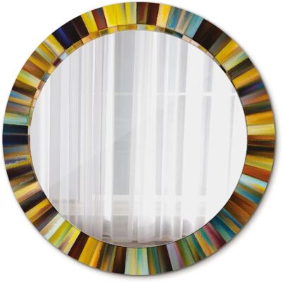 Tulup Bedruckter Spiegel Bunte Strahlen 70x70 cm Runder Spiegel Bedrucktem Rahmen Dekorative Spiegel Spiegel mit Ornamenten Tulup Bedruckter Spiegel Bunte Strahlen 70x70 cm Runder Spiegel Bedrucktem Rahmen Dekorative Spiegel Spiegel mit Ornamenten