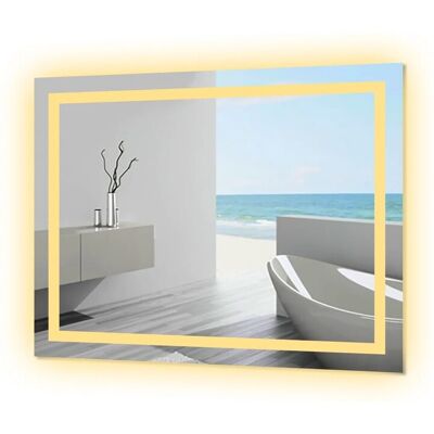 Aica Sanitär Badspiegel 70x50 cm Spiegel mit LED Beleuchtung Dreh Knopfschalter Wandschalter Kaltweiß Dimmbar Memory Wandspiegel Badezimmerspiegel Aica Sanitär Badspiegel 70x50 cm Spiegel mit LED Beleuchtung Dreh Knopfschalter Wandschalter Kaltweiß Dimmbar Memory Wandspiegel Badezimmerspiegel