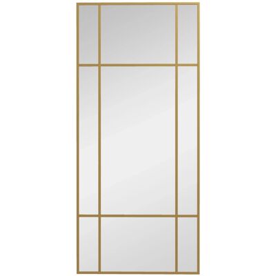 HOMCOM Wandspiegel mit Metallrahmen Glas Metall Gold 110L x 2B x 50H cm HOMCOM Wandspiegel mit Metallrahmen Glas Metall Gold 110L x 2B x 50H cm