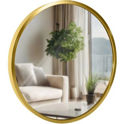 DELUKE Wandspiegel GDANSK Metall Gold Glanz 30x3x30cm Runder Spiegel Wand Hängespiegel Schlafzimmer Flur DELUKE Wandspiegel GDANSK Metall Gold Glanz 30x3x30cm Runder Spiegel Wand Hängespiegel Schlafzimmer Flur