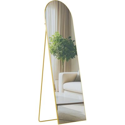 DELUKE Standspiegel MALAGA Glas Gold Glanz 50x3x160cm Ganzkörperspiegel Freistehender Spiegel Groß Schlafzimmer DELUKE Standspiegel MALAGA Glas Gold Glanz 50x3x160cm Ganzkörperspiegel Freistehender Spiegel Groß Schlafzimmer
